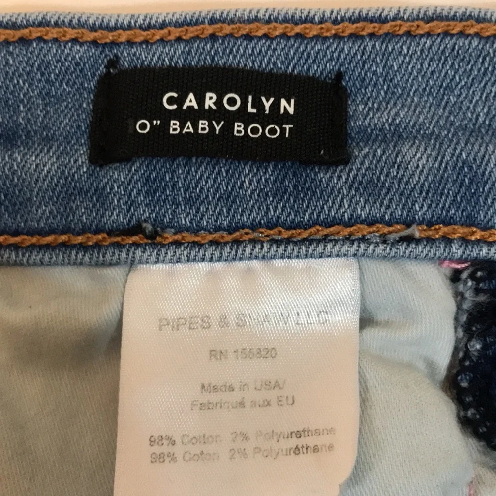 💙 Veronica Beard Carolyn 10” Baby Boot Pink Stripe Jeans - Picture 2 of 14